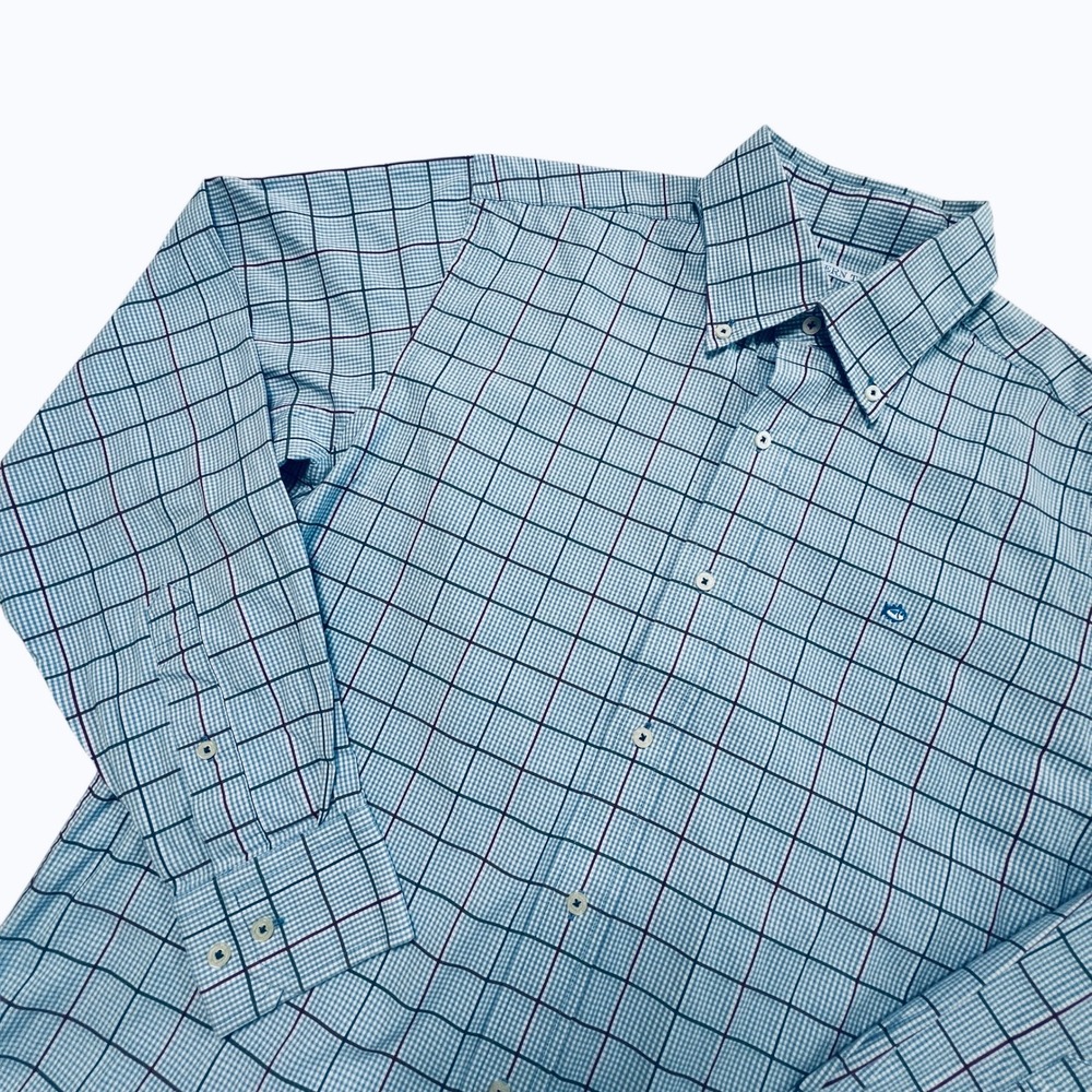 Southern Tide Button Down Plaid Stretch Mens M Shirt Preppy Plaid Designer